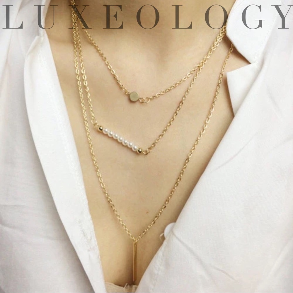 Triple Strand Layered Necklace