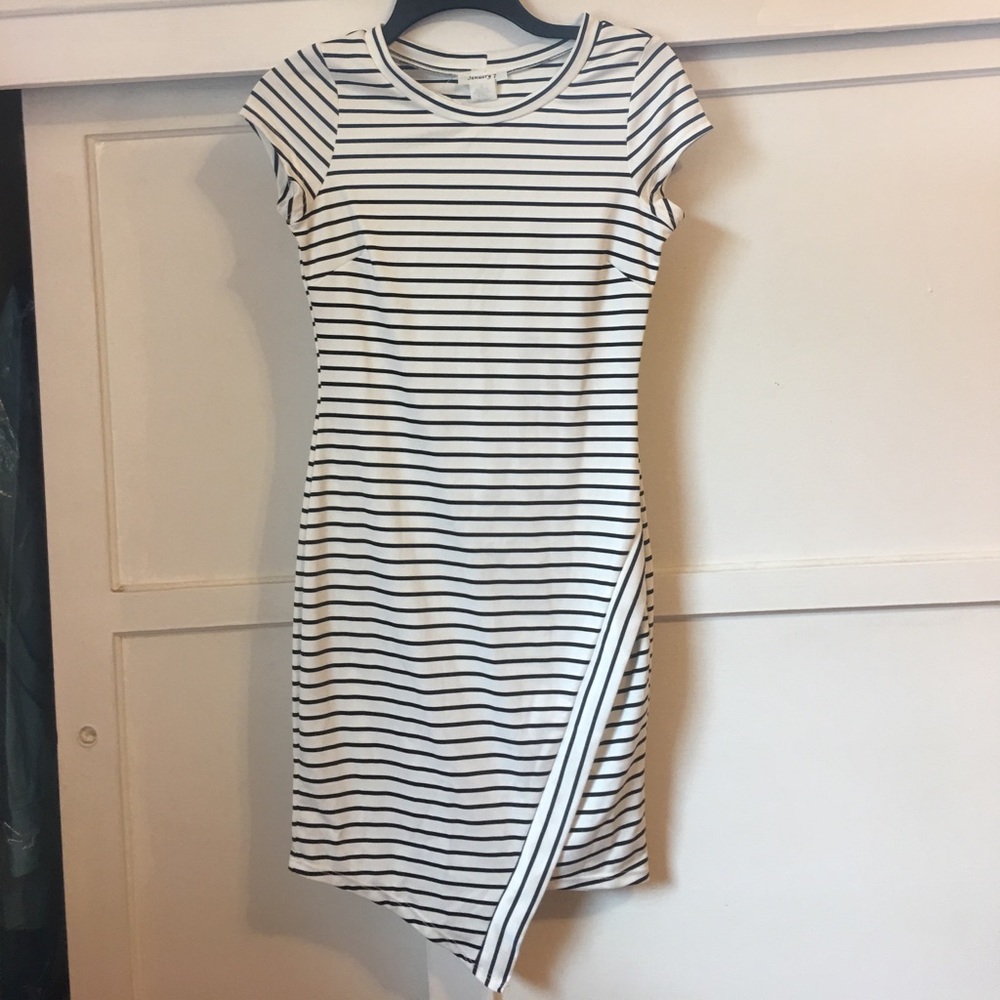 Striped "Kylie" Asymmetric dress Size small