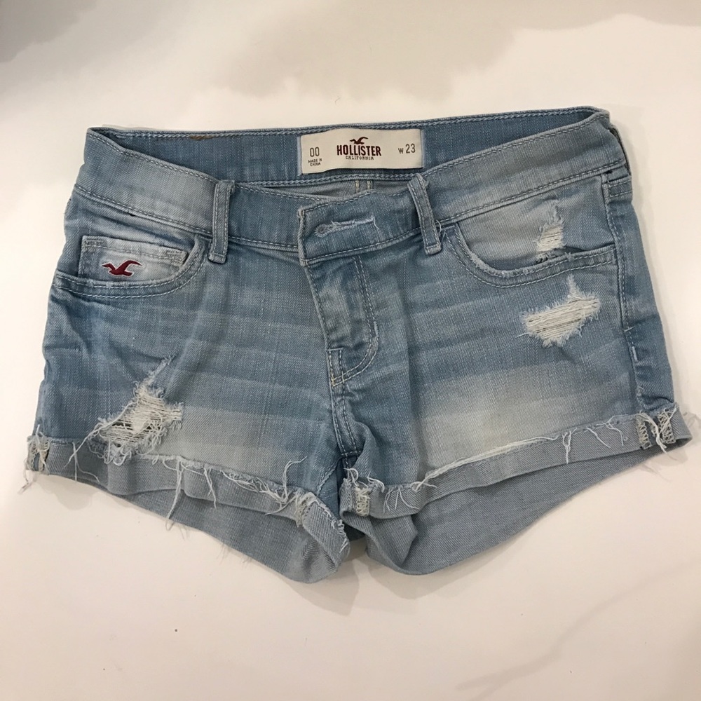 Light wash jean shorts