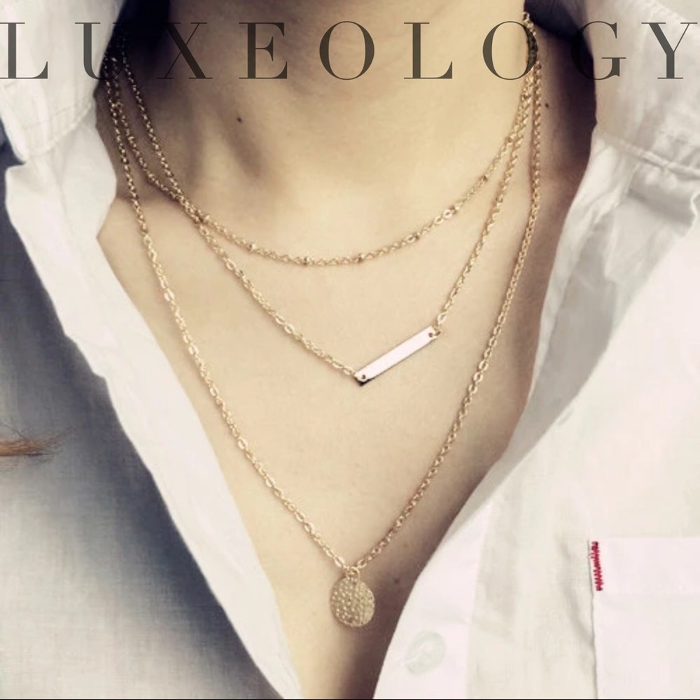 Triple Strand Layered Necklace