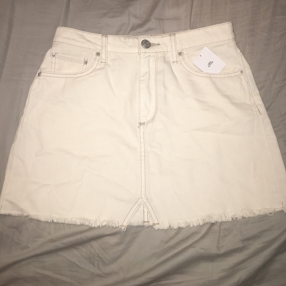 Creme high waisted Jean skirt