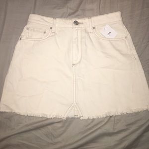 Creme high waisted Jean skirt