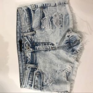 Light wash jean shorts