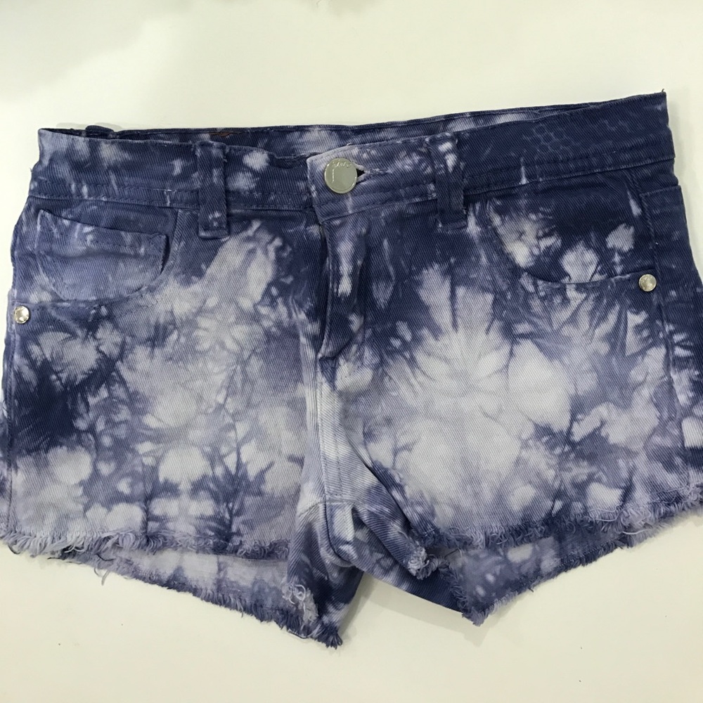 Pinc premium Blue tie dye jean shorts