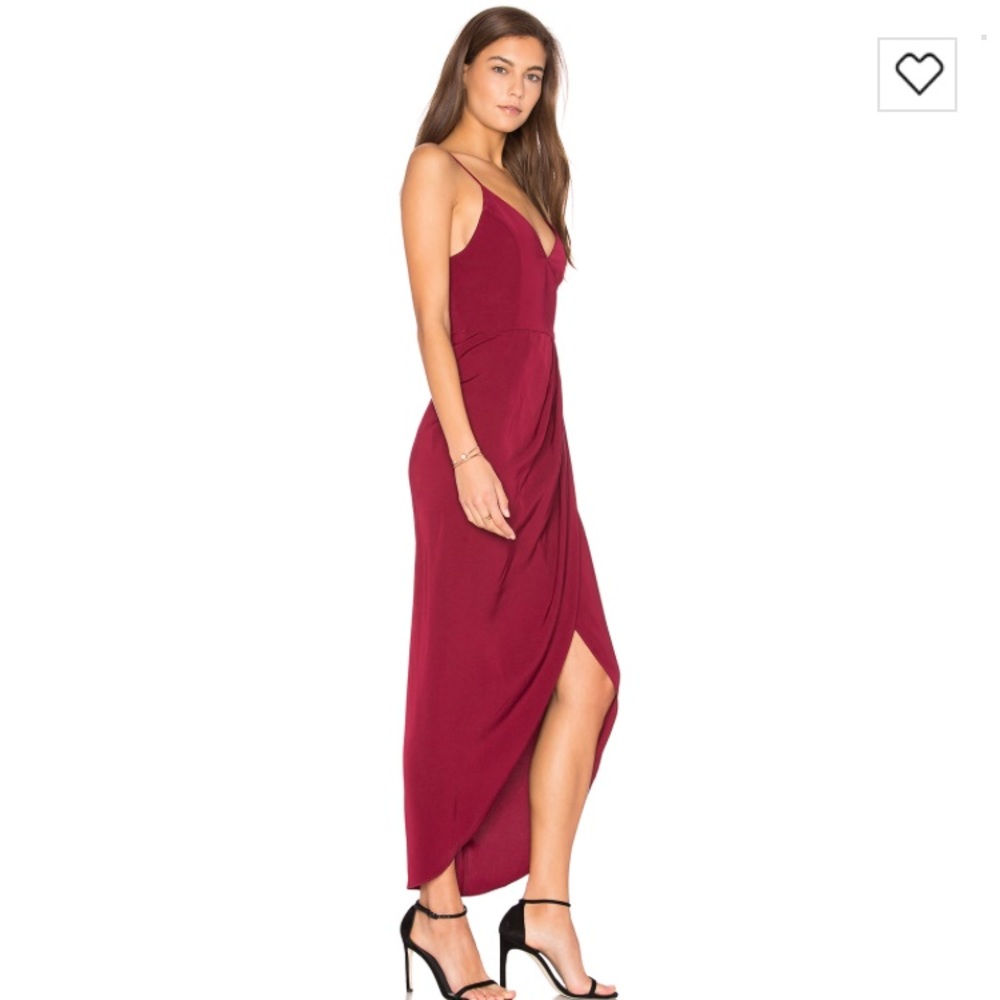 Burgundy Cocktail Wrap Dress - Picture 2 of 4