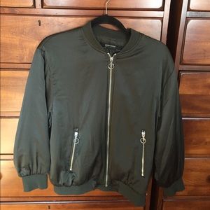 Zara Green Satin Bomber