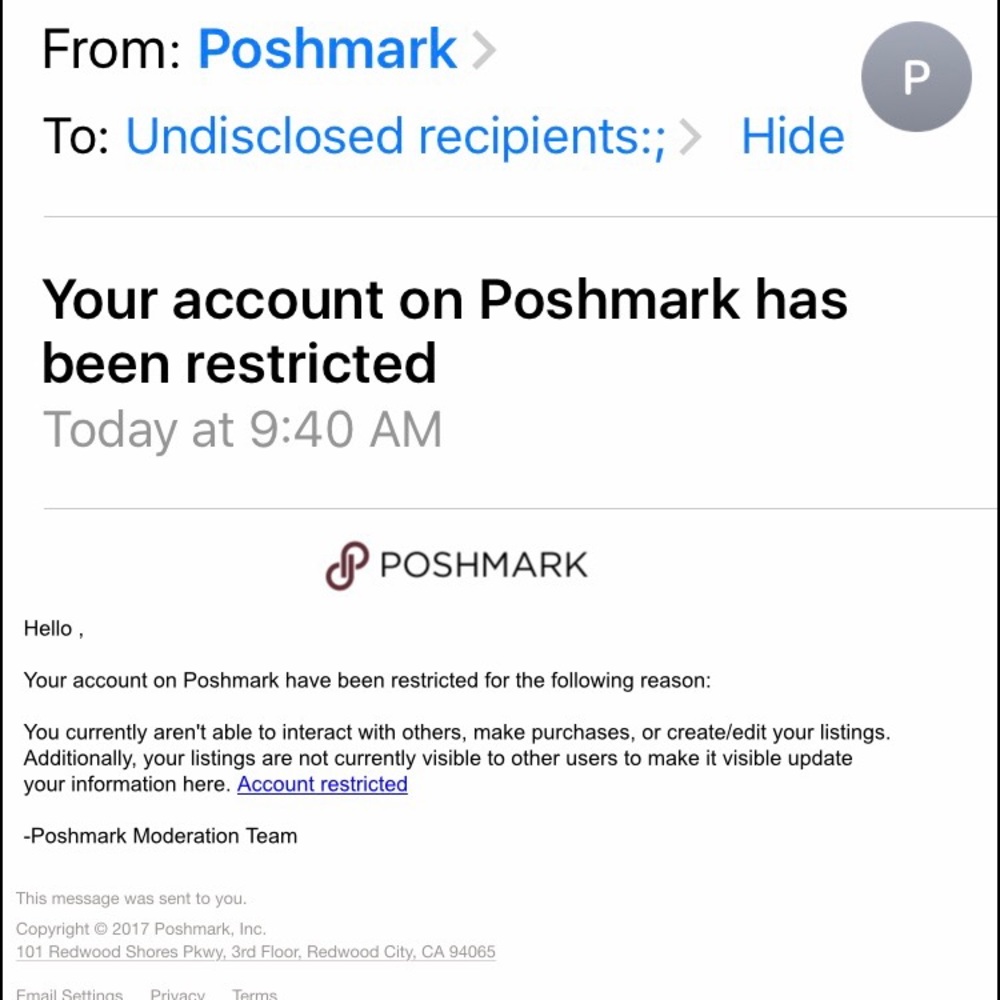 Email from scammers!!! THIS IS NOT REAL POSHMARK