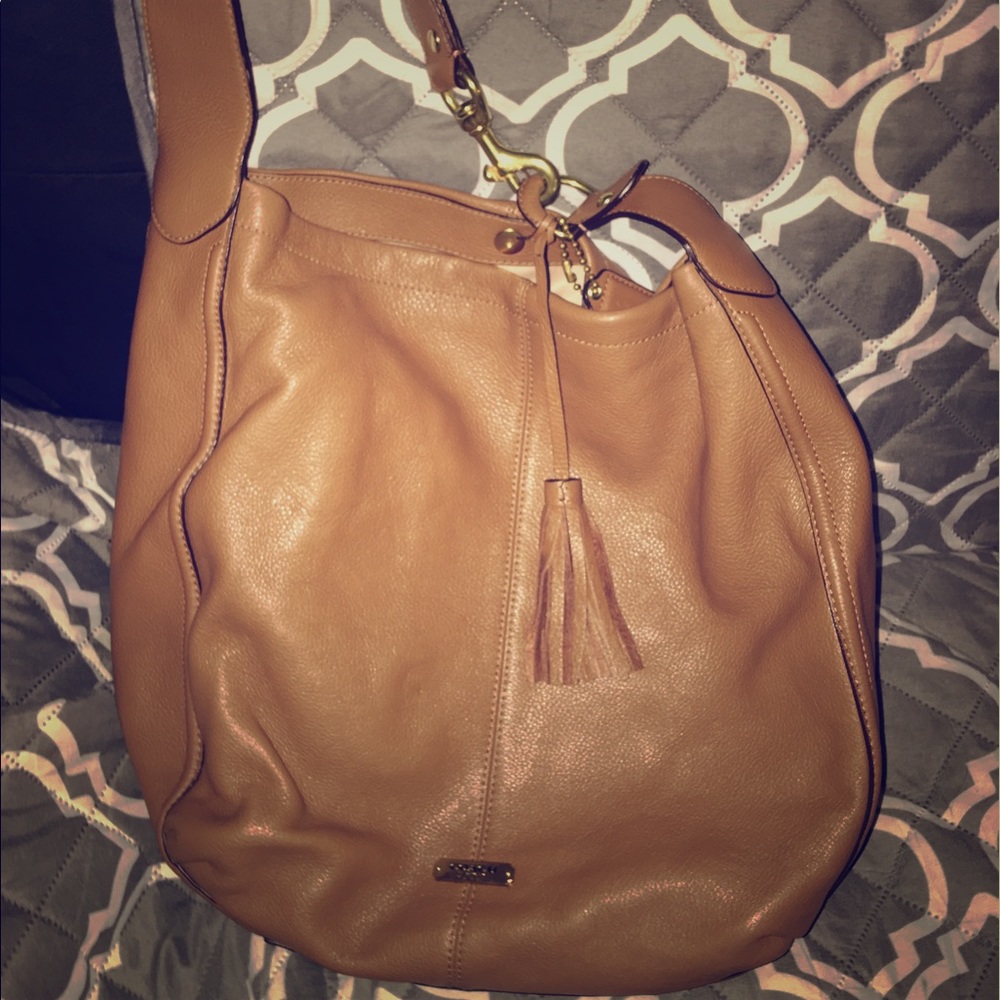 Tan leather Coach bag