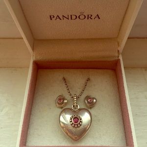 Pandora Locket & Matching earrings set