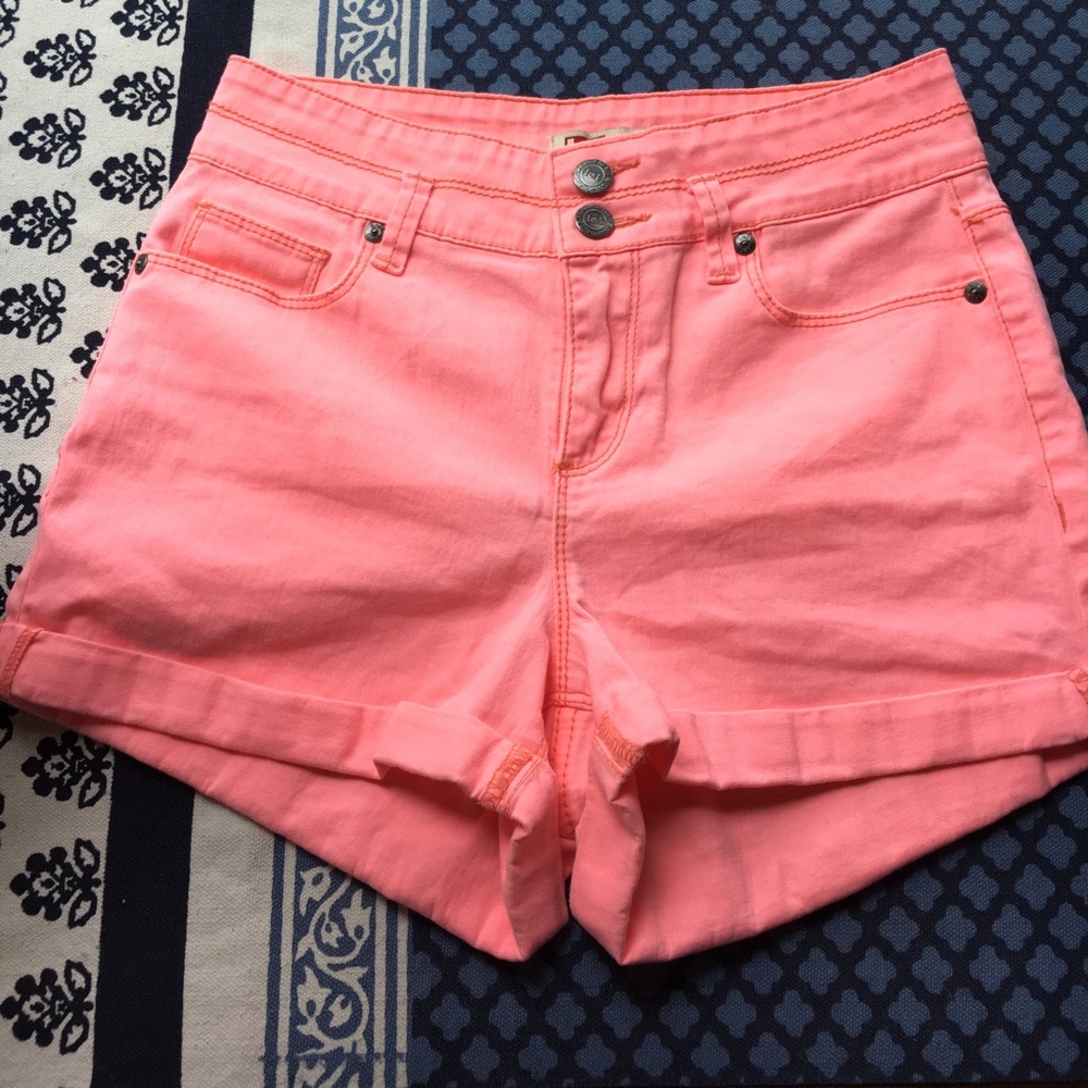 High waisted pink shorts