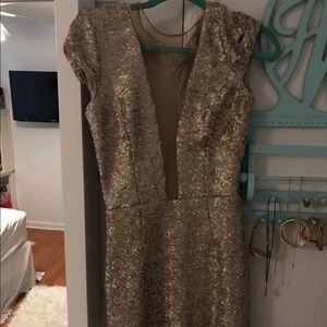 Short Gold Sequined Dress (Kylie Sequin Dress)