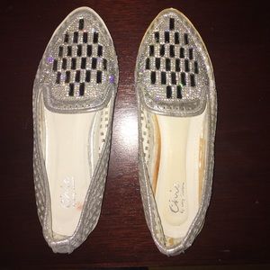 Silver studded flats