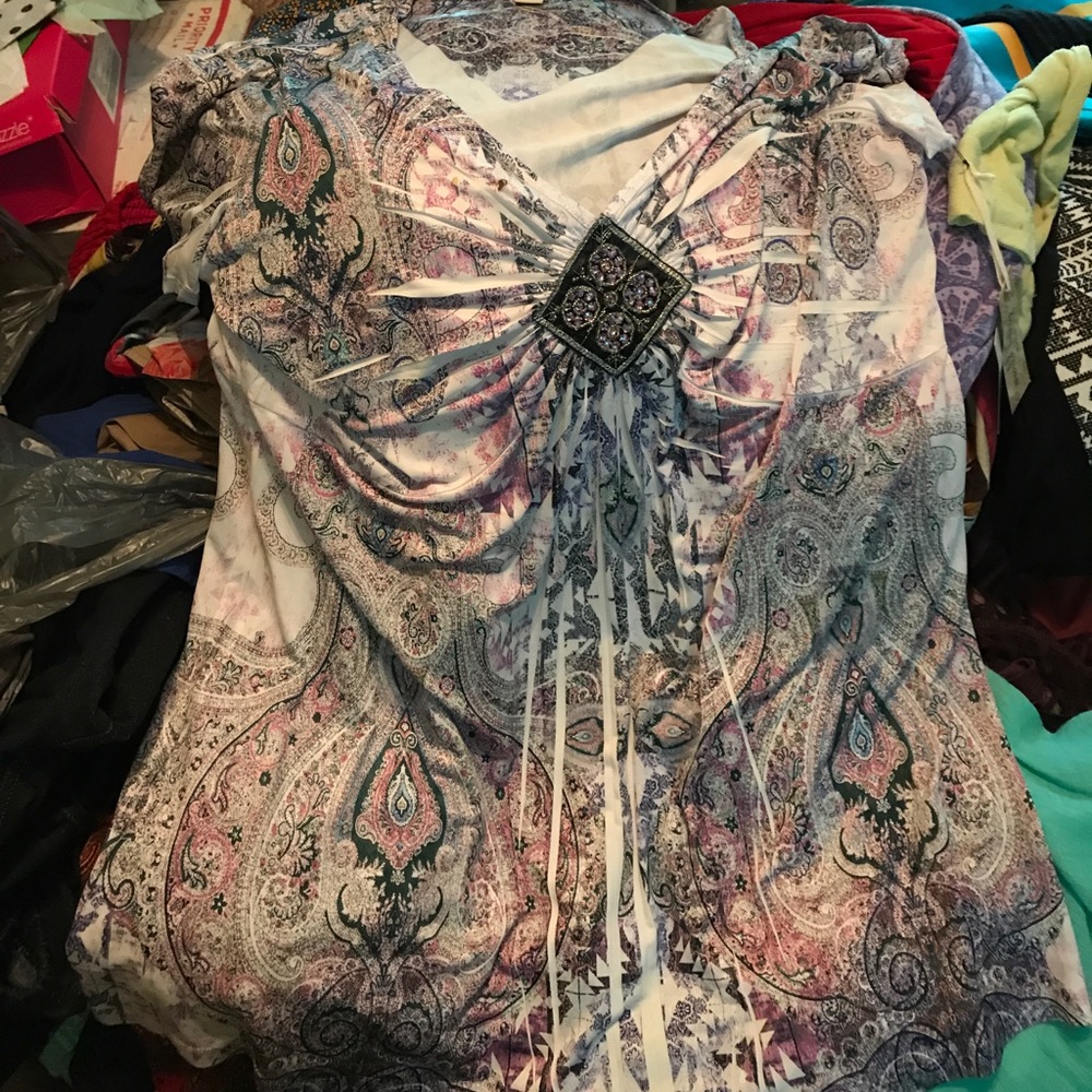 Purple accented blouse