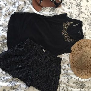 Mossimo Black Top hi-lo with sequins
