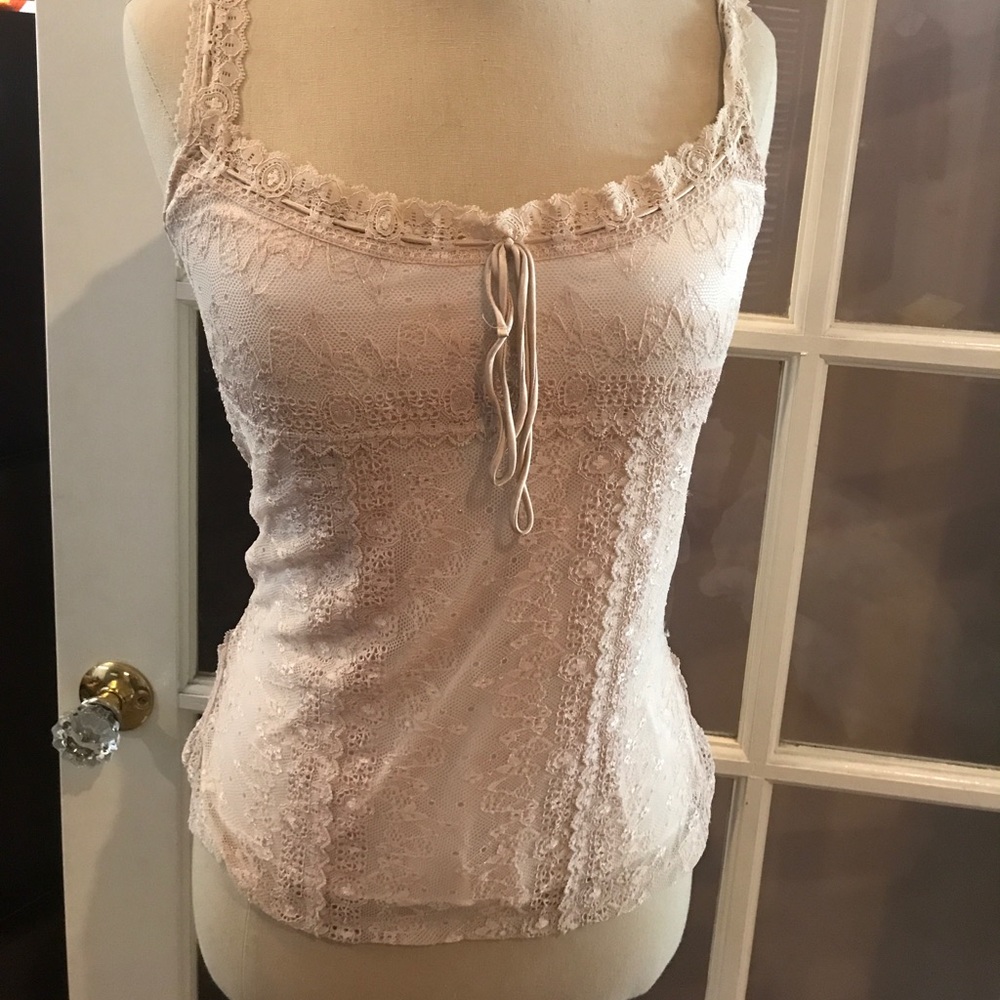 EXPRESS lacy beige tank
