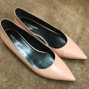 YSL blush nude pointed flats