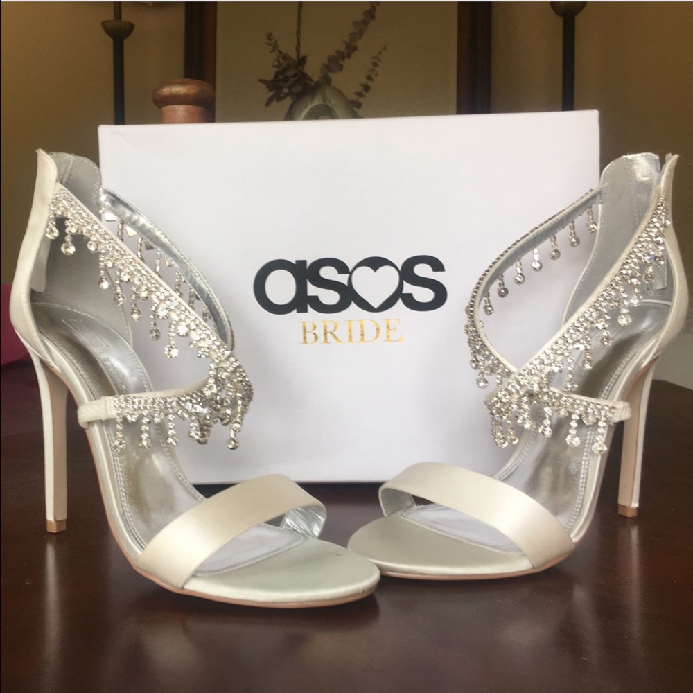 ASOS white bridal heels