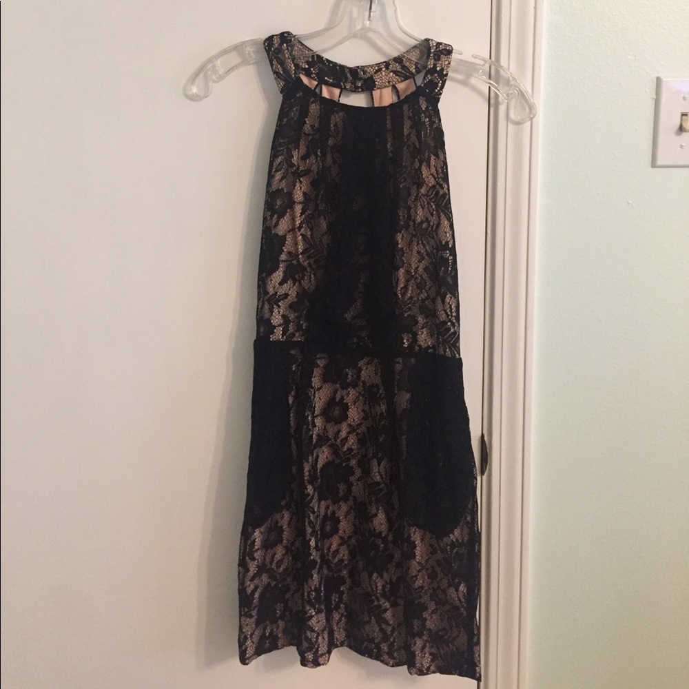 Black and nude formal dress