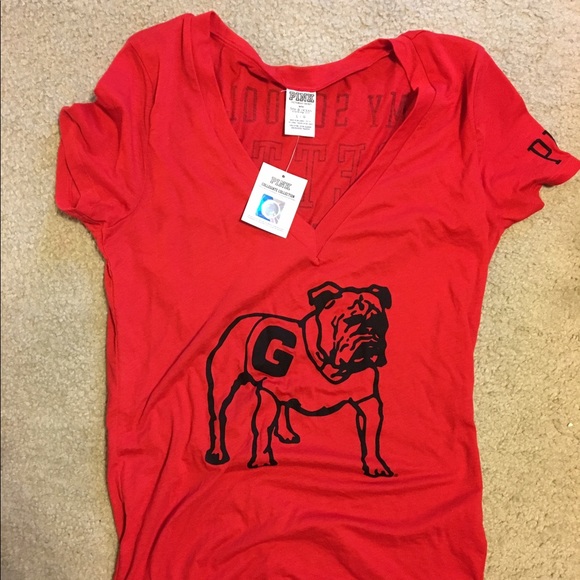 PINK Victoria's Secret Tops - PINK UGA V-NECK TEE