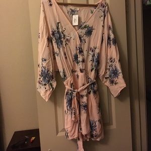 Floral Tie Front Romper