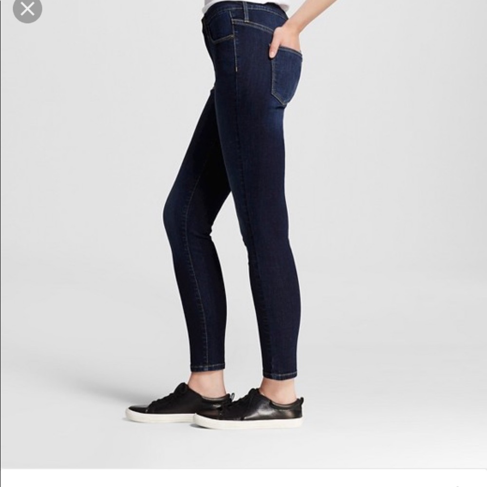 Mossimo high waisted skinny dark wash jeans.
