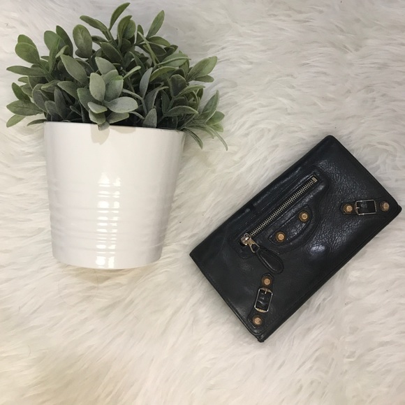 Balenciaga Handbags - BALENCIAGA DARK BLUE BI FOLD WALLET 7.5" BAG