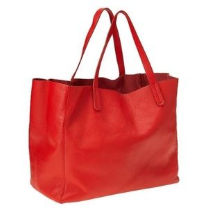 GAP Red soft leather tote
