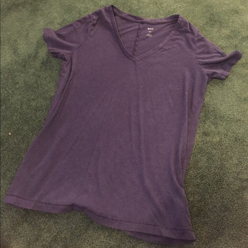 Solid Navy V Neck Tee Shirt