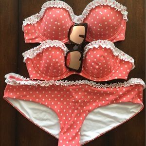 Victoria's Secret Coral polka dot bikini