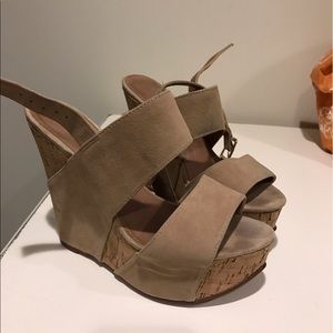 Aldo camel suede wedges