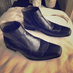 STEVE MADDEN MEN'S 11 BLACK ZIP UP DRESS BOOTS