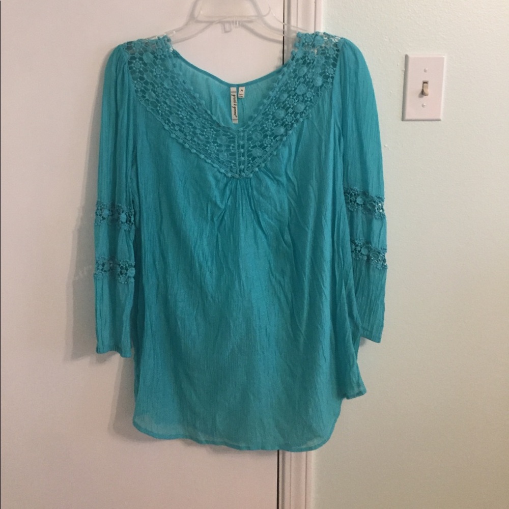 Teal tunic top