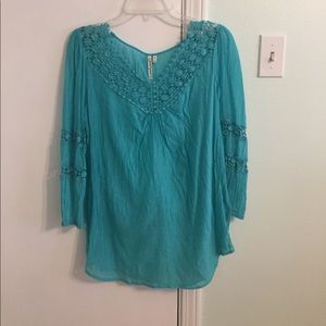 Teal tunic top