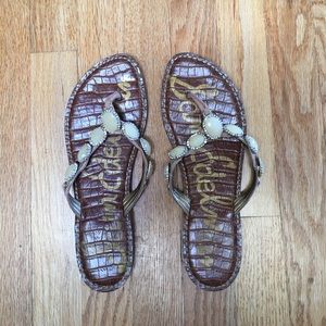 Sam Edelman Jeweled Flip Flops