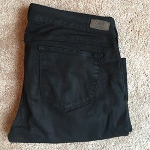 Black waxed jeans by Gray Sacks Fifth Avenue