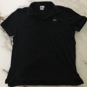 Black Short sleeve Lacoste polo