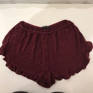 Brandy Melville burgundy flowy shorts