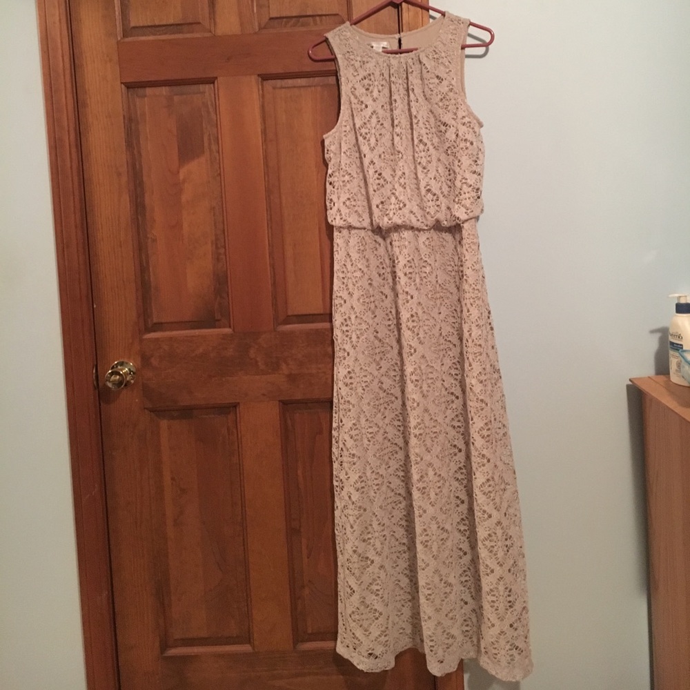 SOLD* Beige crochet maxi dress