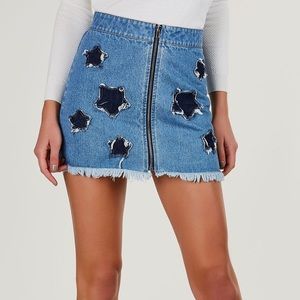 Shoot For The Stars Denim Skirt