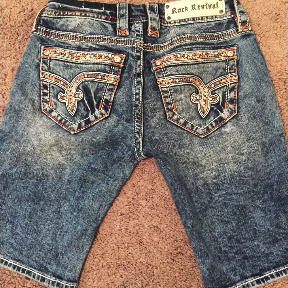 Rock revival acid wash Nancy Bermuda short