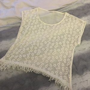 MISS DAISY FLORAL SHEER CROP TOP