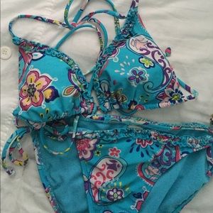 Baby Blue Paisley Swim Suit