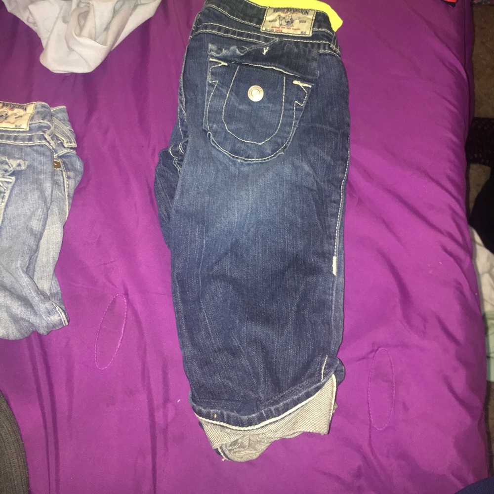 Dark blue true religion capris