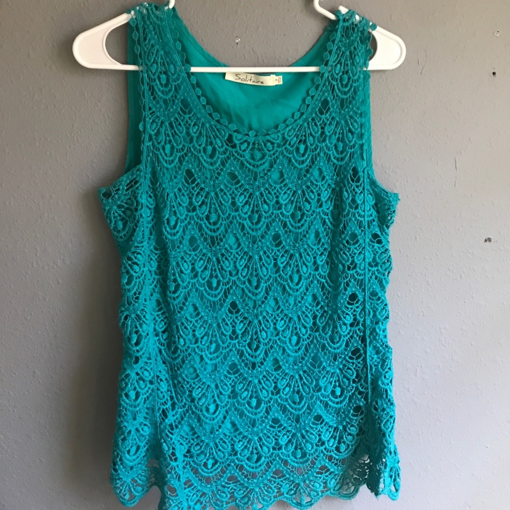 pretty blue lace top