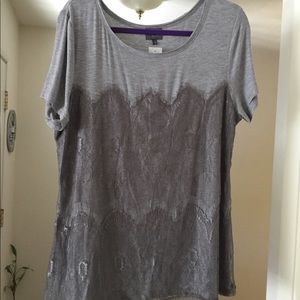 Market and Spruce Memphis Lace Overlay Knit Shirt