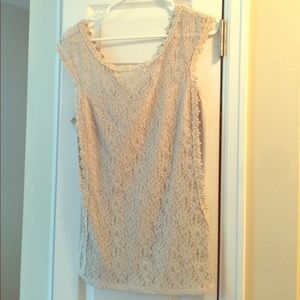 NWT Express Sleeveless, lace, cream colored top