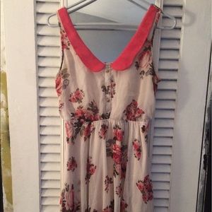 Rose print Peter Pan collar sundress