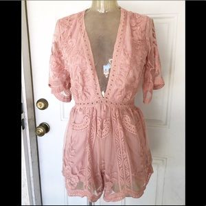 Blush over you romper