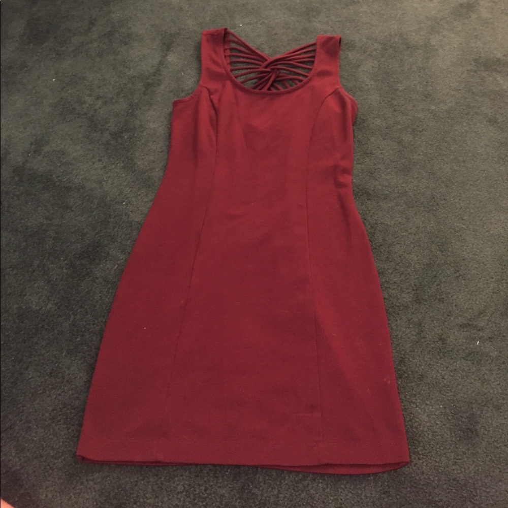 Red Loop Back Bodycon Dress