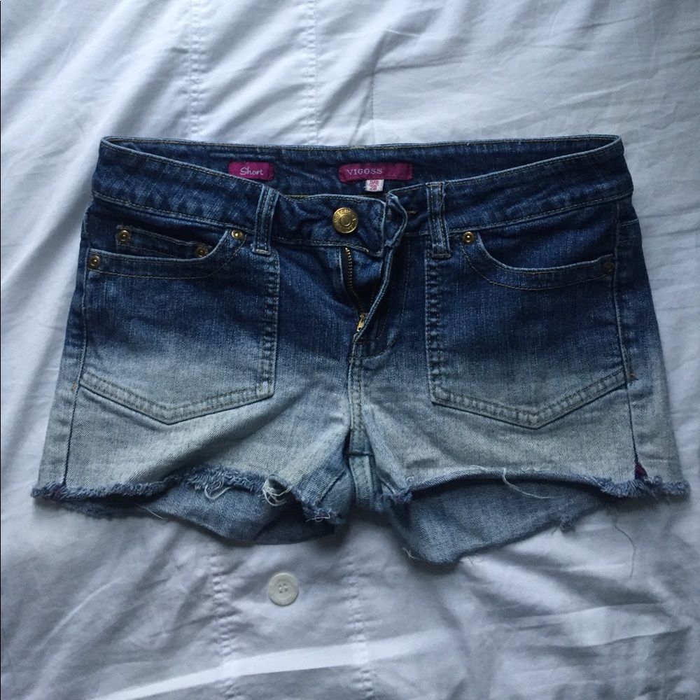 Frayed Ombré Jean Shorts